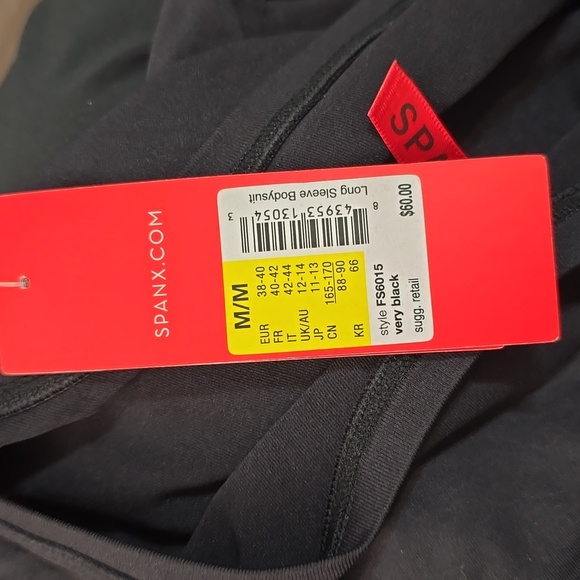 Spanx Long Sleeve Bodysuit, Scoop neck, FS6015, Black | Dancewear | Leotard M - Picture 7 of 8